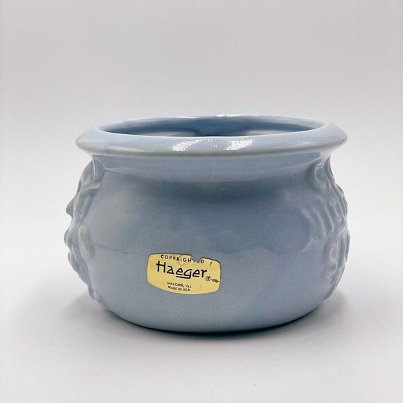 Vintage Haeger Pottery Owl Mug Planter Blue "Good Night and Sleep Tight" Ceramic - Picture 2 of 10